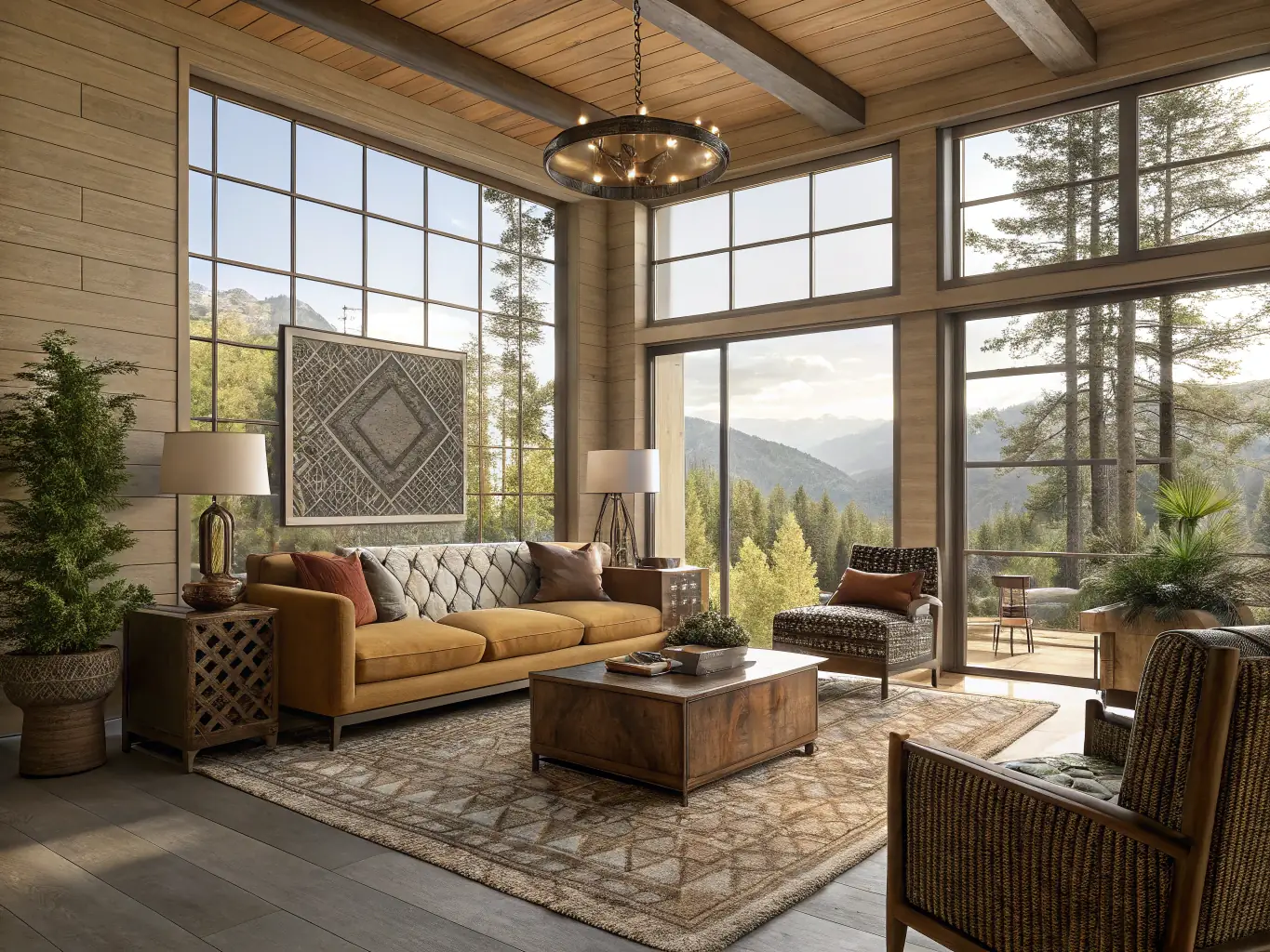 An interior rendering of a retail space within the double-height podium of Park View Residence, showcasing the modern design and spacious layout.